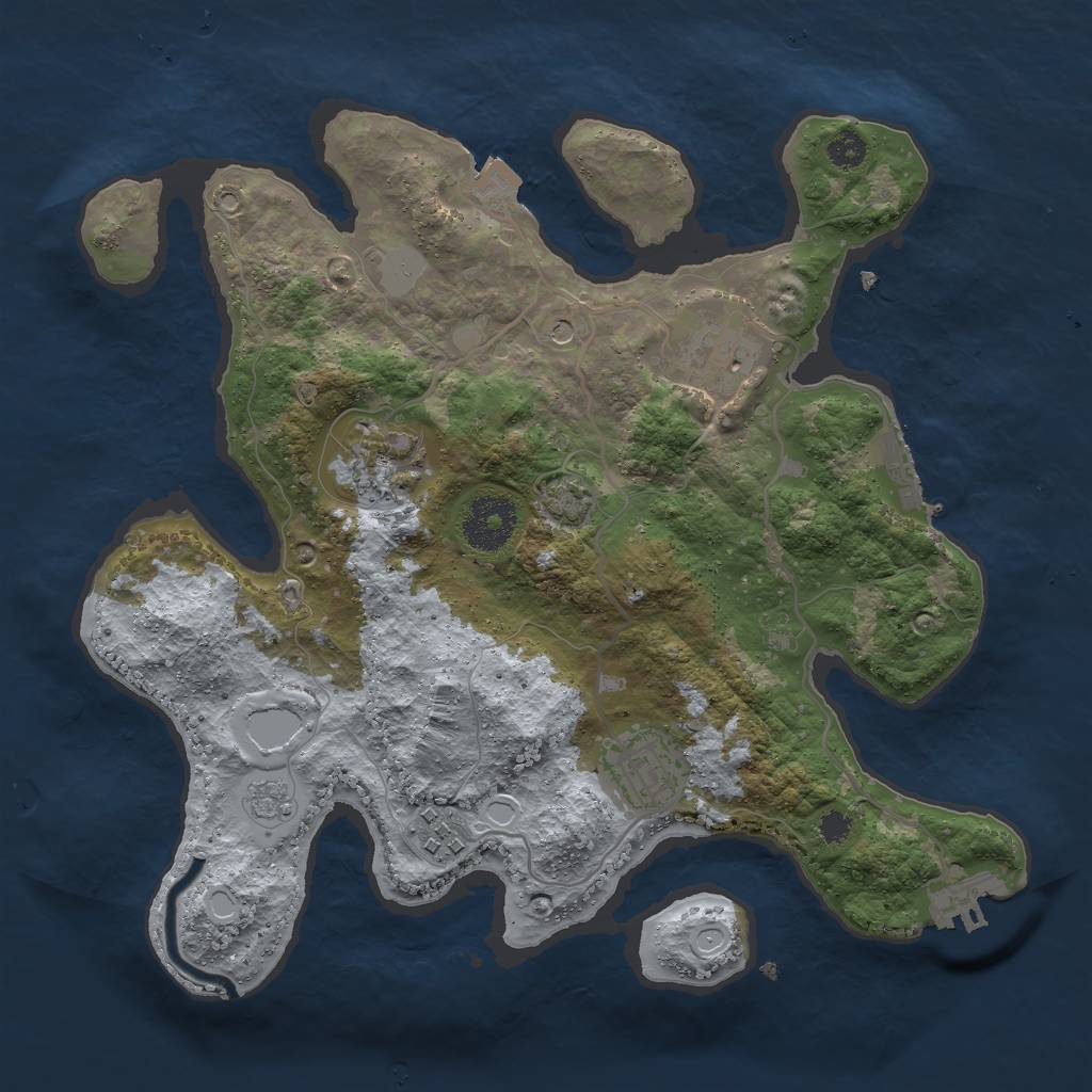 Rust Map: Procedural Map, Size: 3000, Seed: 1941830349, 12 Monuments