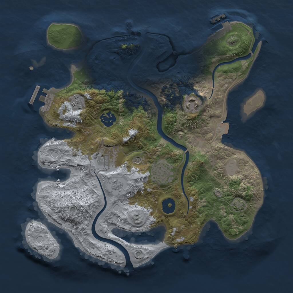 Rust Map: Procedural Map, Size: 3000, Seed: 32164, 11 Monuments