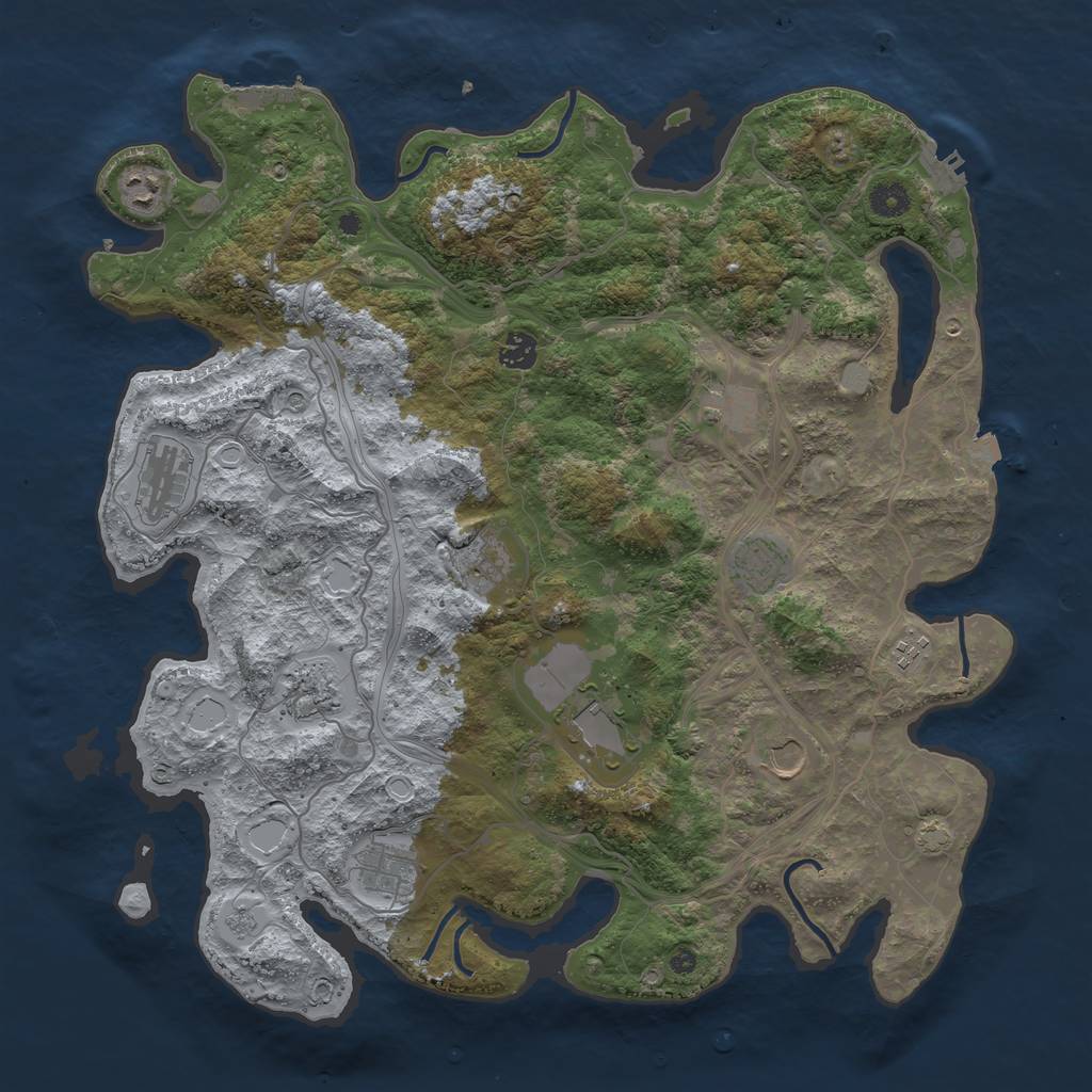 Rust Map: Procedural Map, Size: 4250, Seed: 2008065879, 19 Monuments