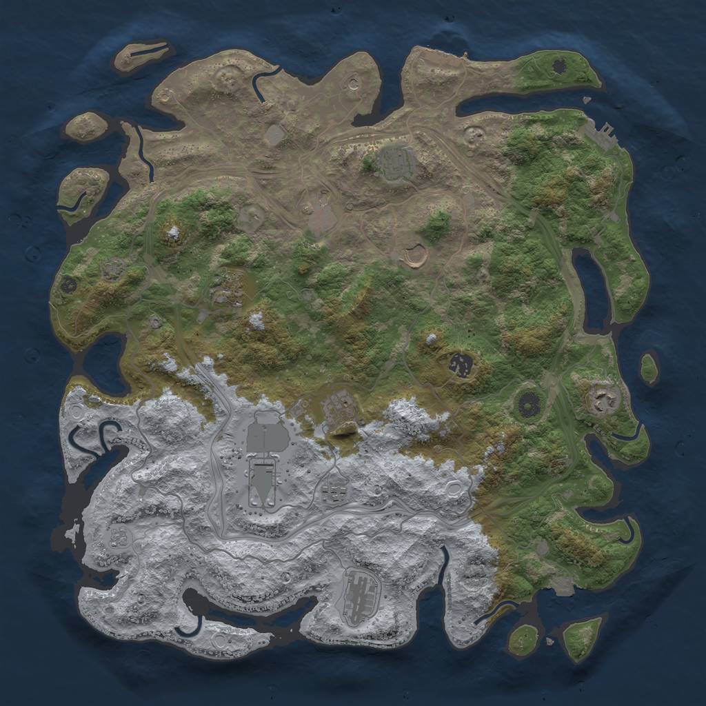 Rust Map: Procedural Map, Size: 4400, Seed: 53544425, 18 Monuments