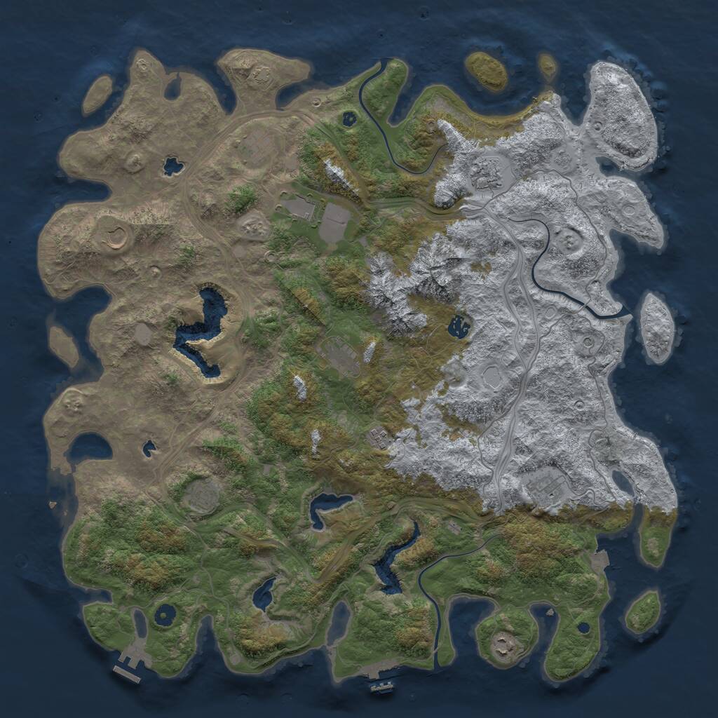 Rust Map: Procedural Map, Size: 5000, Seed: 7376895, 16 Monuments