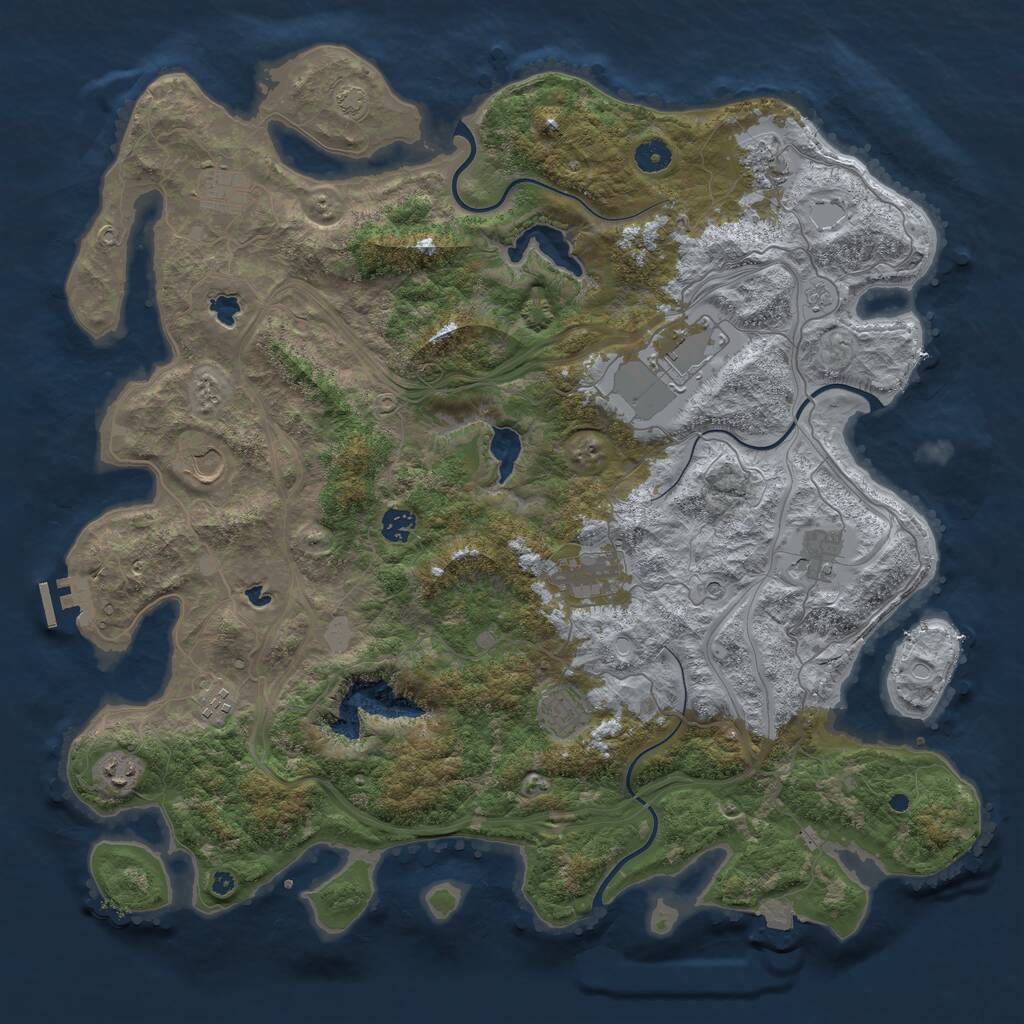 Rust Map: Procedural Map, Size: 4500, Seed: 98278, 15 Monuments
