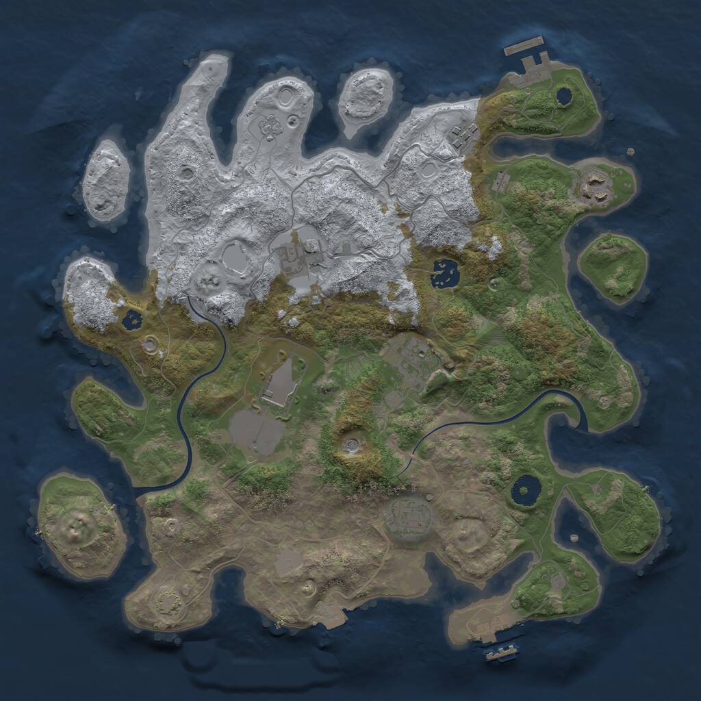 Rust Map: Procedural Map, Size: 3500, Seed: 4563514, 13 Monuments