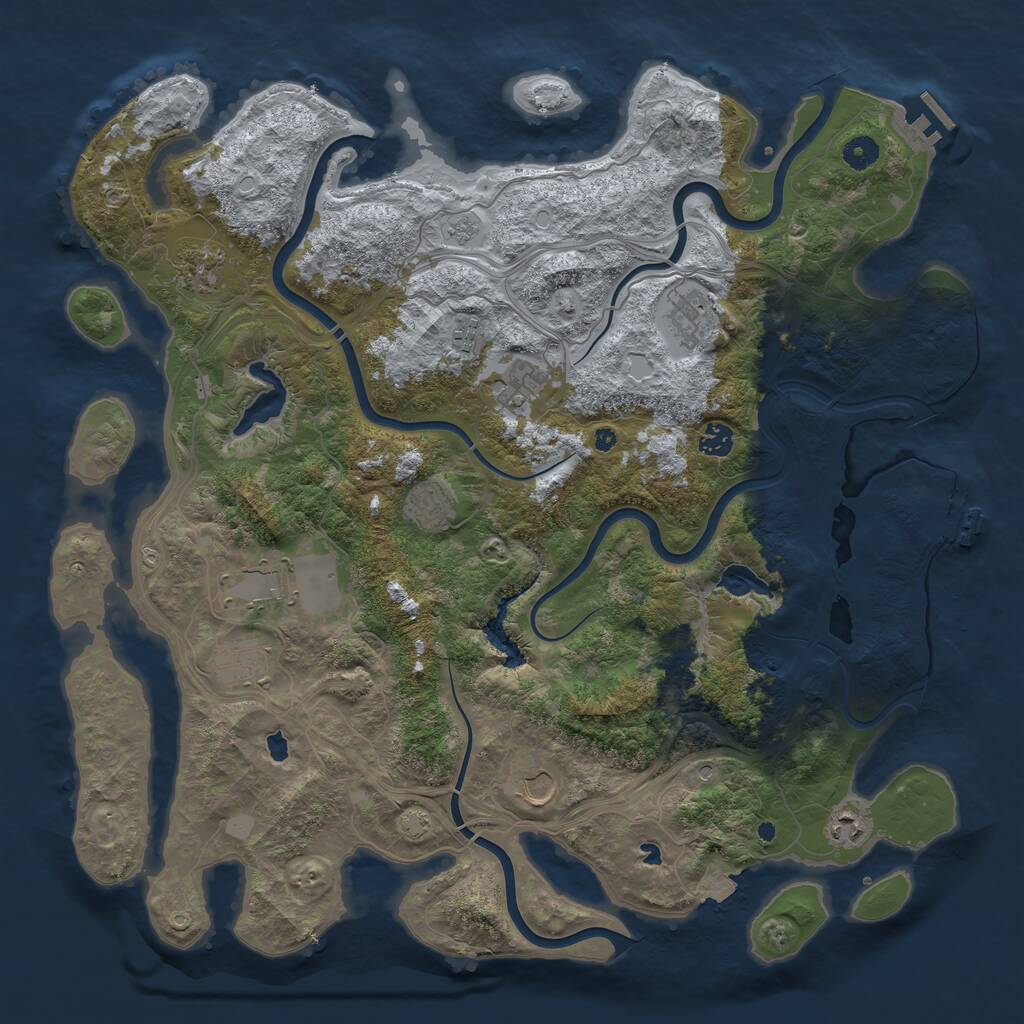 Rust Map: Procedural Map, Size: 4500, Seed: 5407101, 16 Monuments