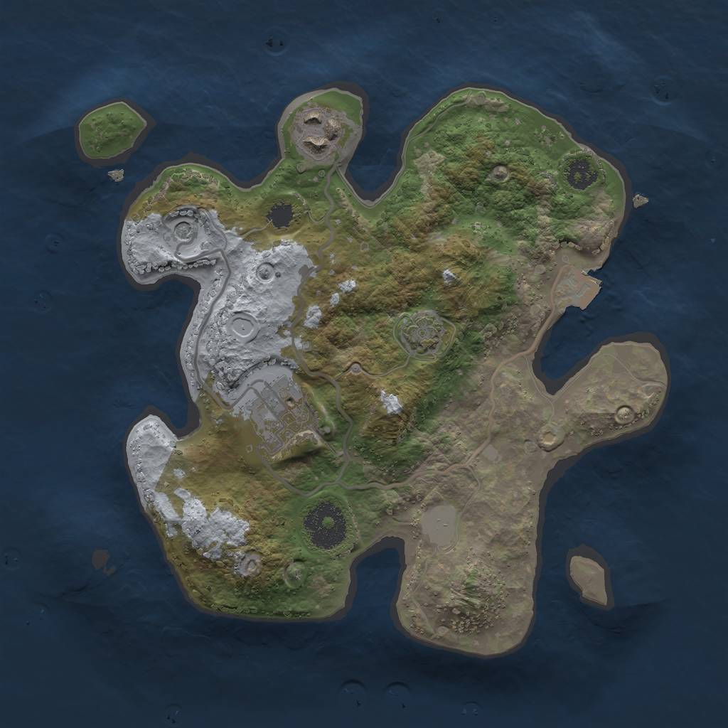 Rust Map: Procedural Map, Size: 2500, Seed: 1269817925, 7 Monuments