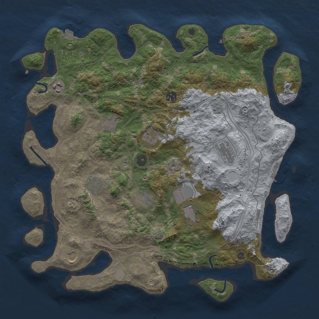 Rust Map: Procedural Map, Size: 4250, Seed: 269035637, 17 Monuments