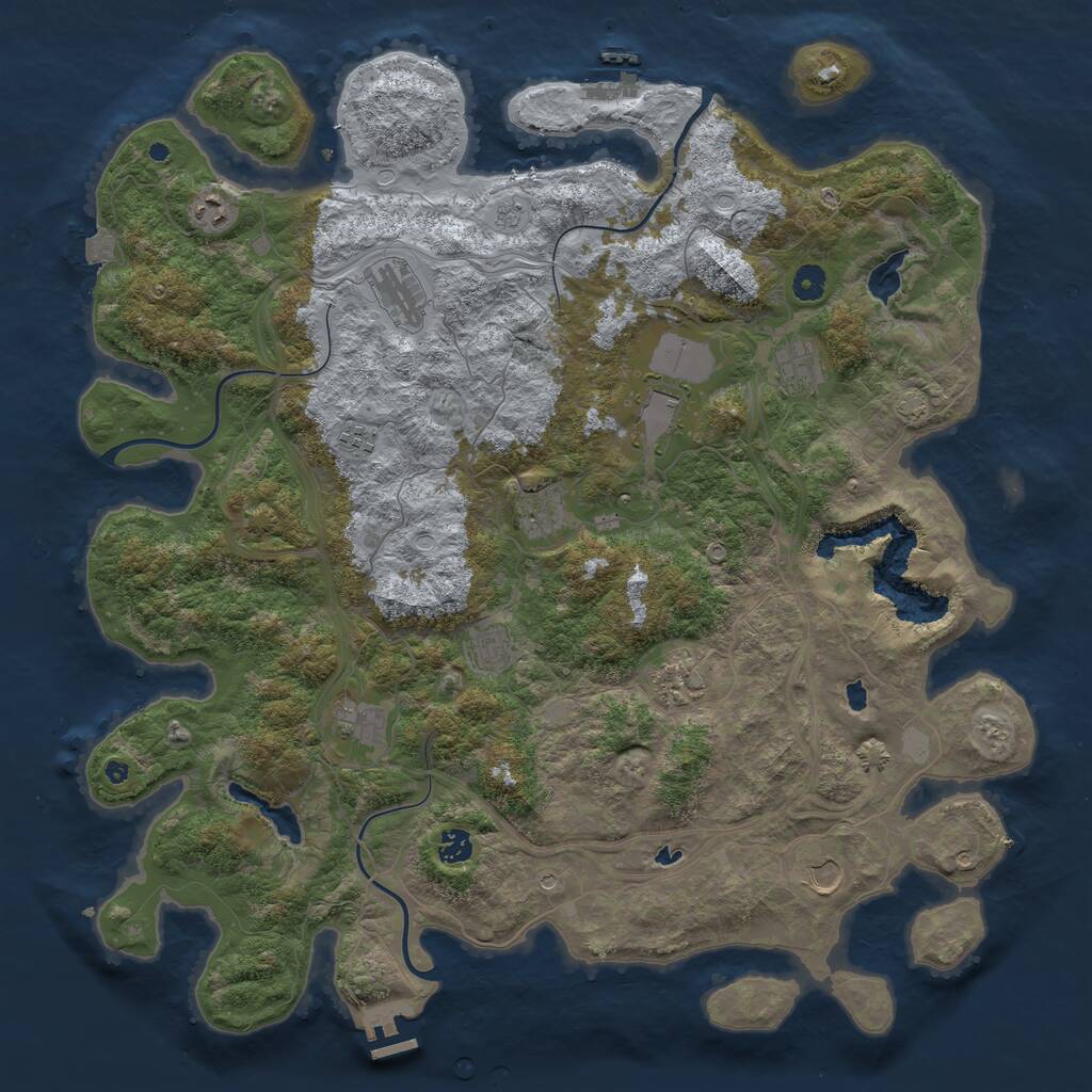 Rust Map: Procedural Map, Size: 4684, Seed: 1382811666, 17 Monuments