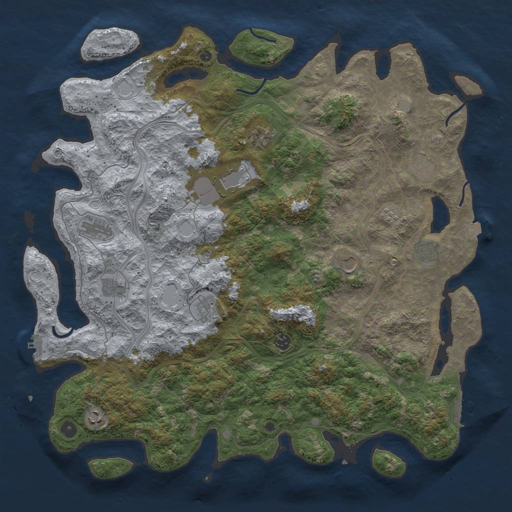 Rust Map: Procedural Map, Size: 4800, Seed: 37679604, 19 Monuments