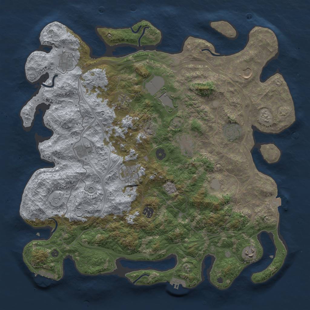 Rust Map: Procedural Map, Size: 4250, Seed: 29120, 19 Monuments