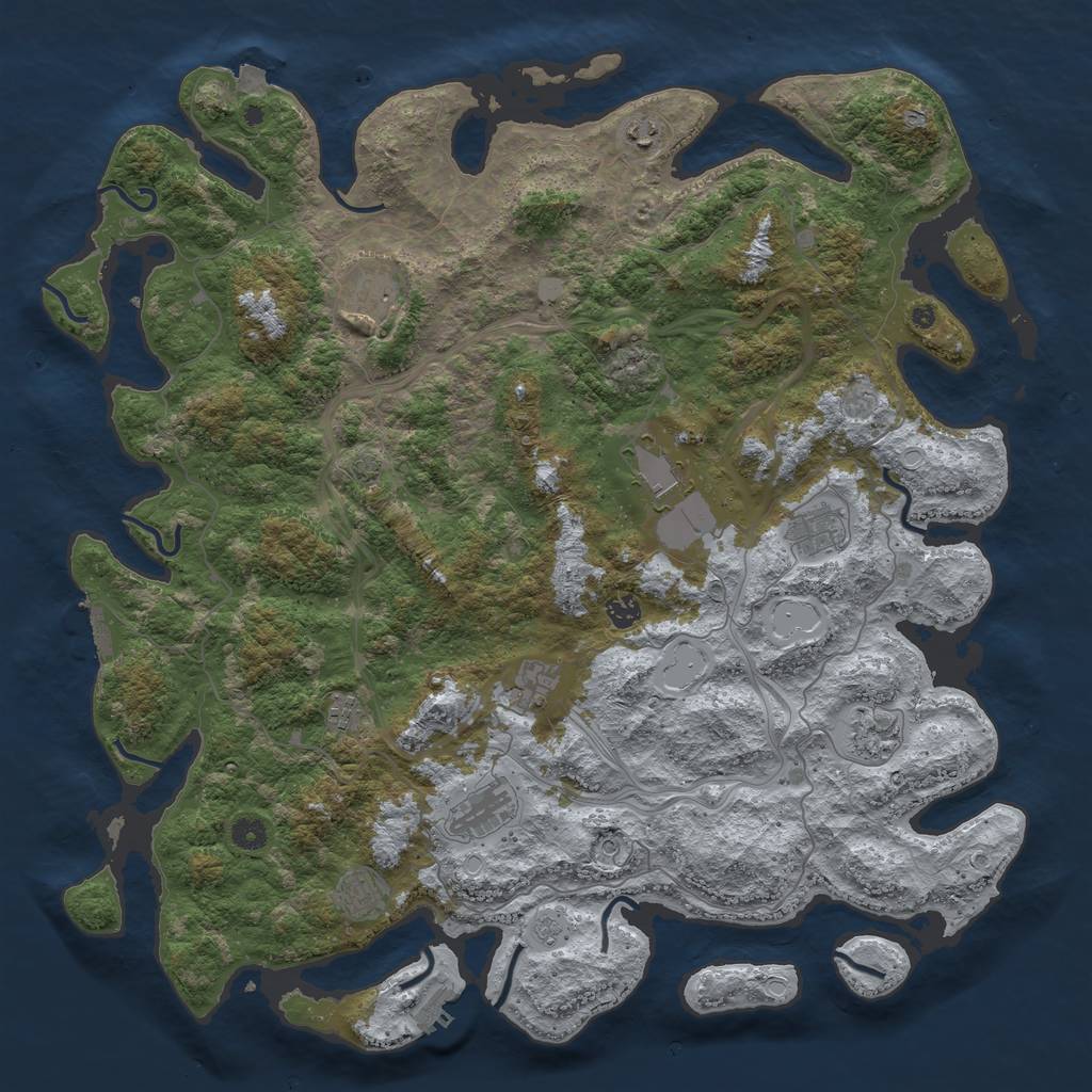 Rust Map: Procedural Map, Size: 4800, Seed: 545611026, 18 Monuments