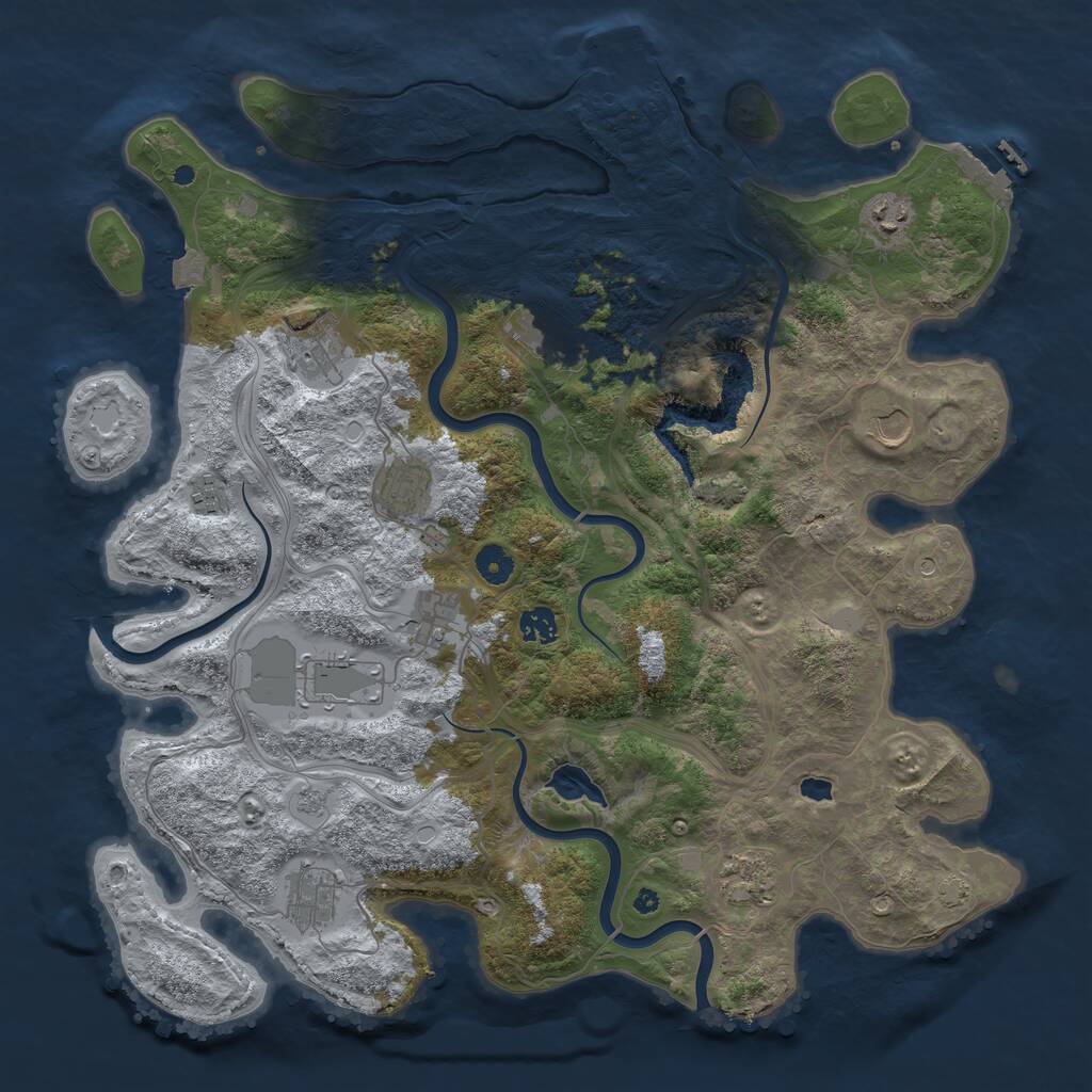 Rust Map: Procedural Map, Size: 4300, Seed: 1651523978, 17 Monuments