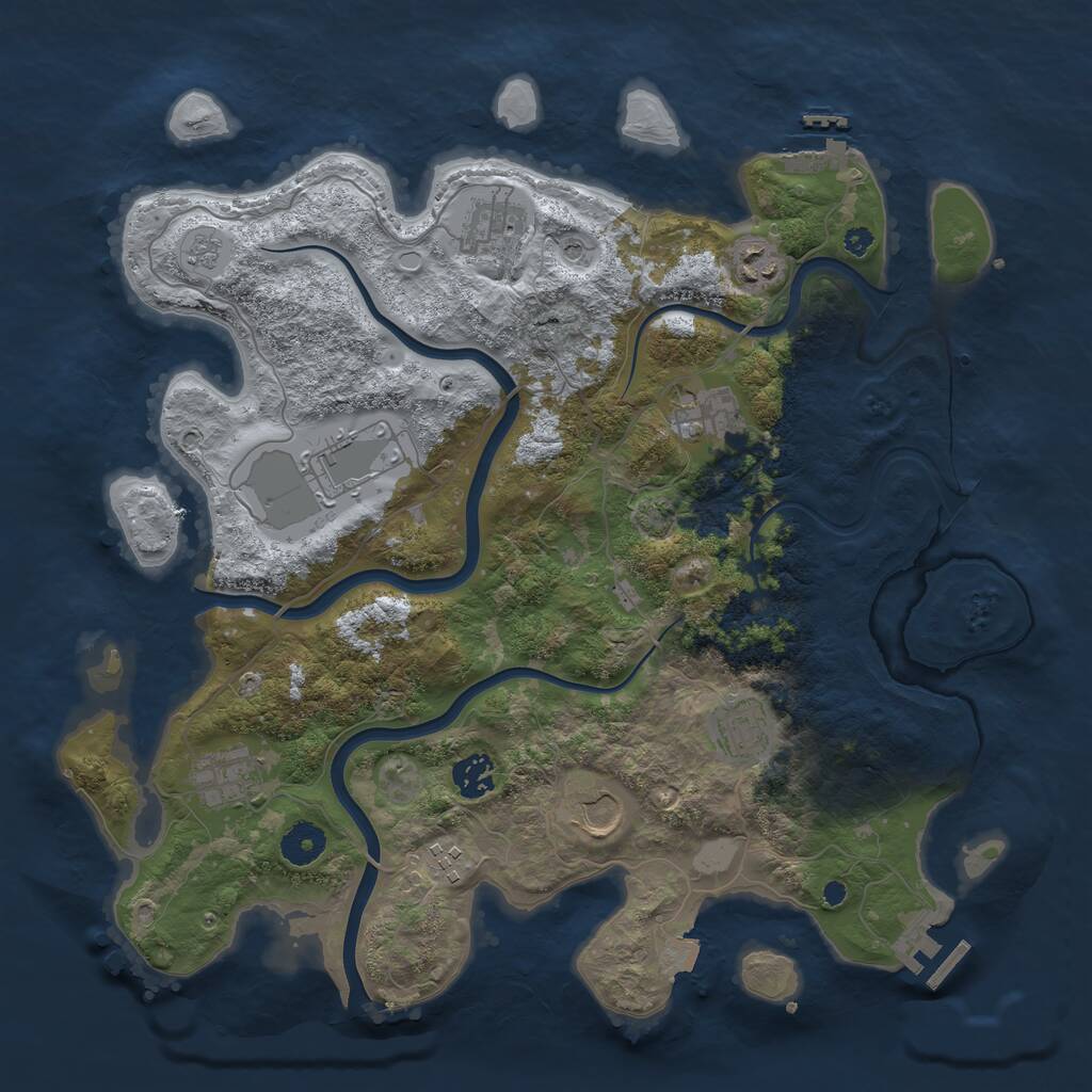 Rust Map: Procedural Map, Size: 3800, Seed: 112242782, 15 Monuments