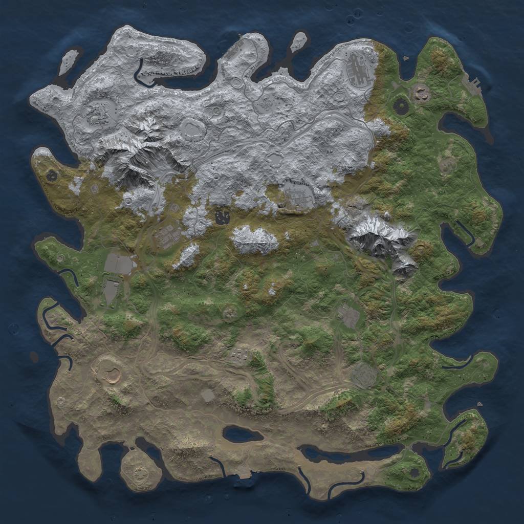 Rust Map: Procedural Map, Size: 5000, Seed: 25091980, 19 Monuments