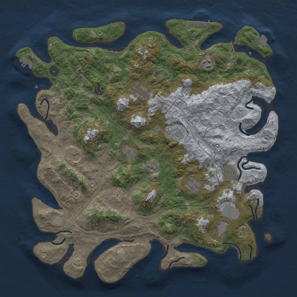 Rust Map: Procedural Map, Size: 4500, Seed: 774597748, 19 Monuments