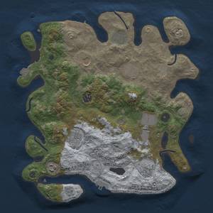 Thumbnail Rust Map: Procedural Map, Size: 3500, Seed: 1123399024, 17 Monuments