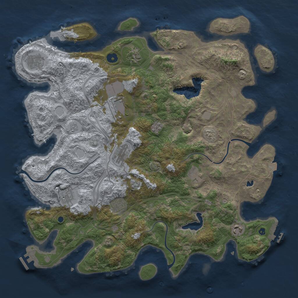 Rust Map: Procedural Map, Size: 4250, Seed: 596668061, 15 Monuments