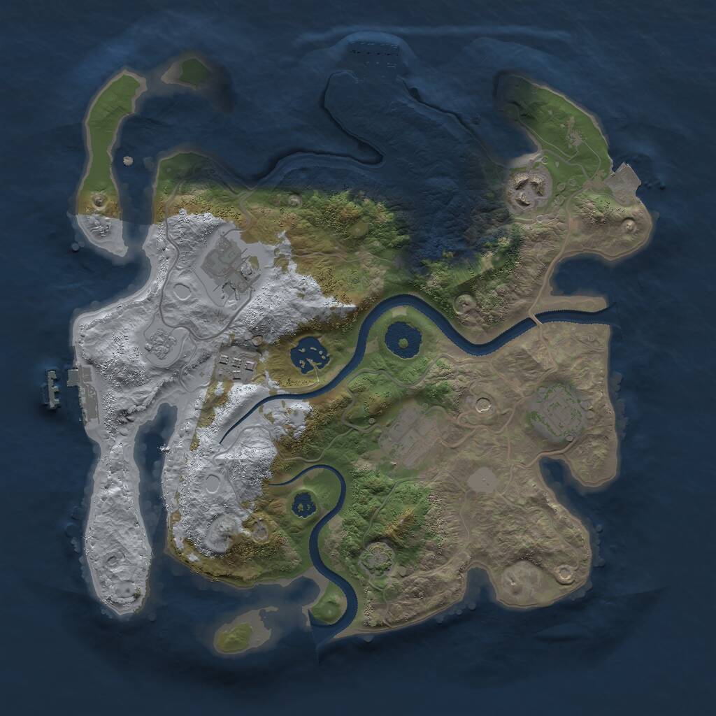 Rust Map: Procedural Map, Size: 3000, Seed: 17320, 12 Monuments