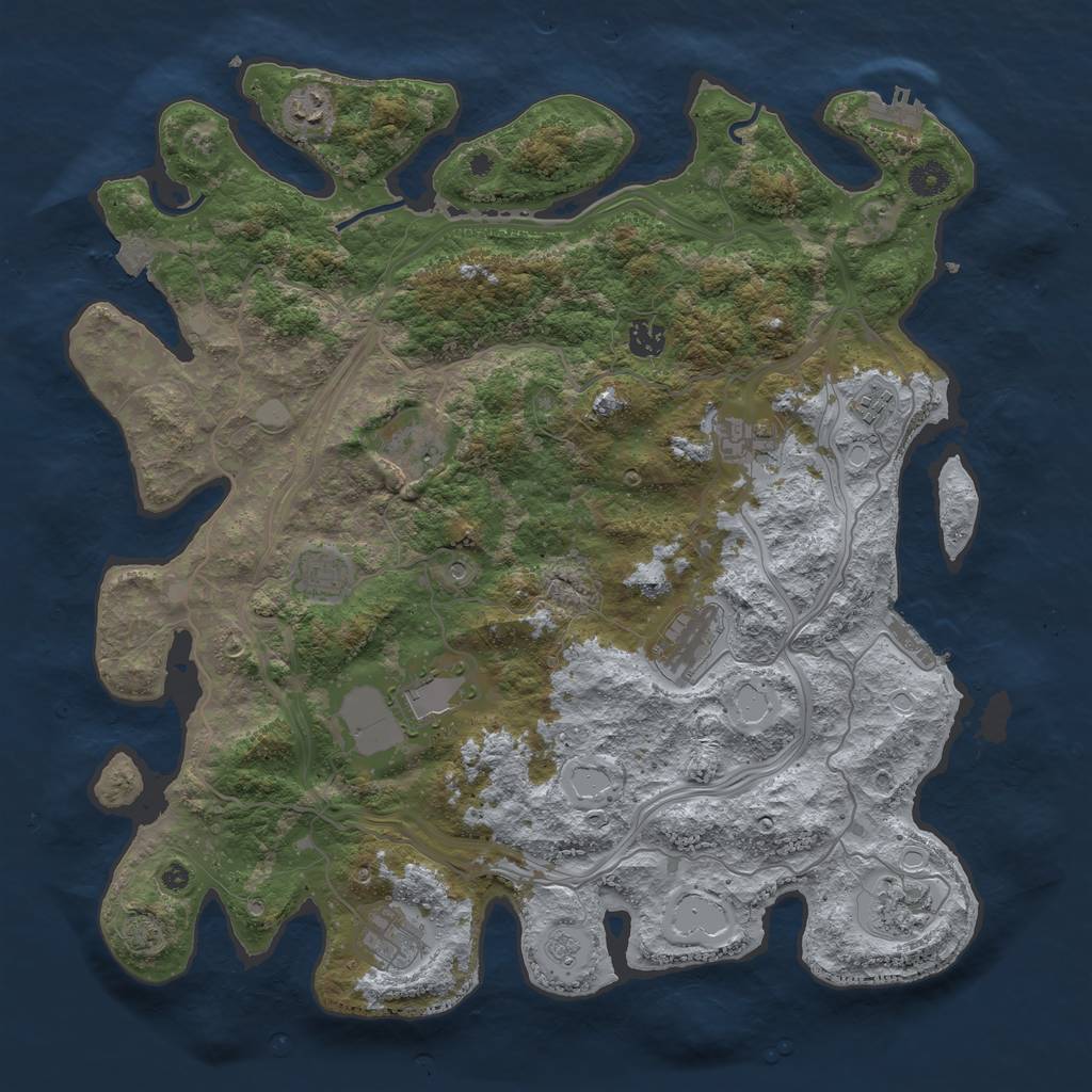 Rust Map: Procedural Map, Size: 4250, Seed: 2011055986, 18 Monuments