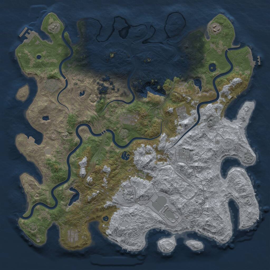 Rust Map: Procedural Map, Size: 4850, Seed: 76231337, 16 Monuments