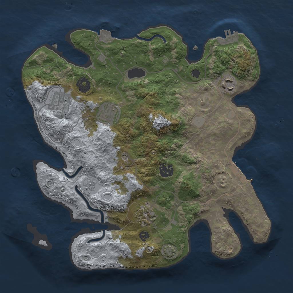 Rust Map: Procedural Map, Size: 3000, Seed: 9137, 13 Monuments
