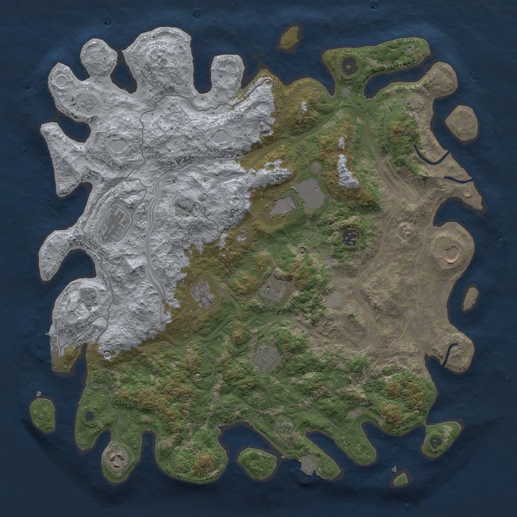 Rust Map: Procedural Map, Size: 4500, Seed: 1542090516, 16 Monuments