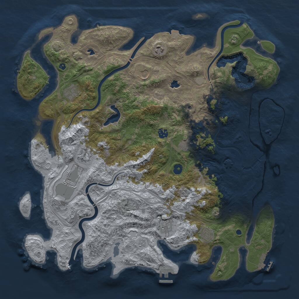 Rust Map: Procedural Map, Size: 4500, Seed: 903716515, 16 Monuments