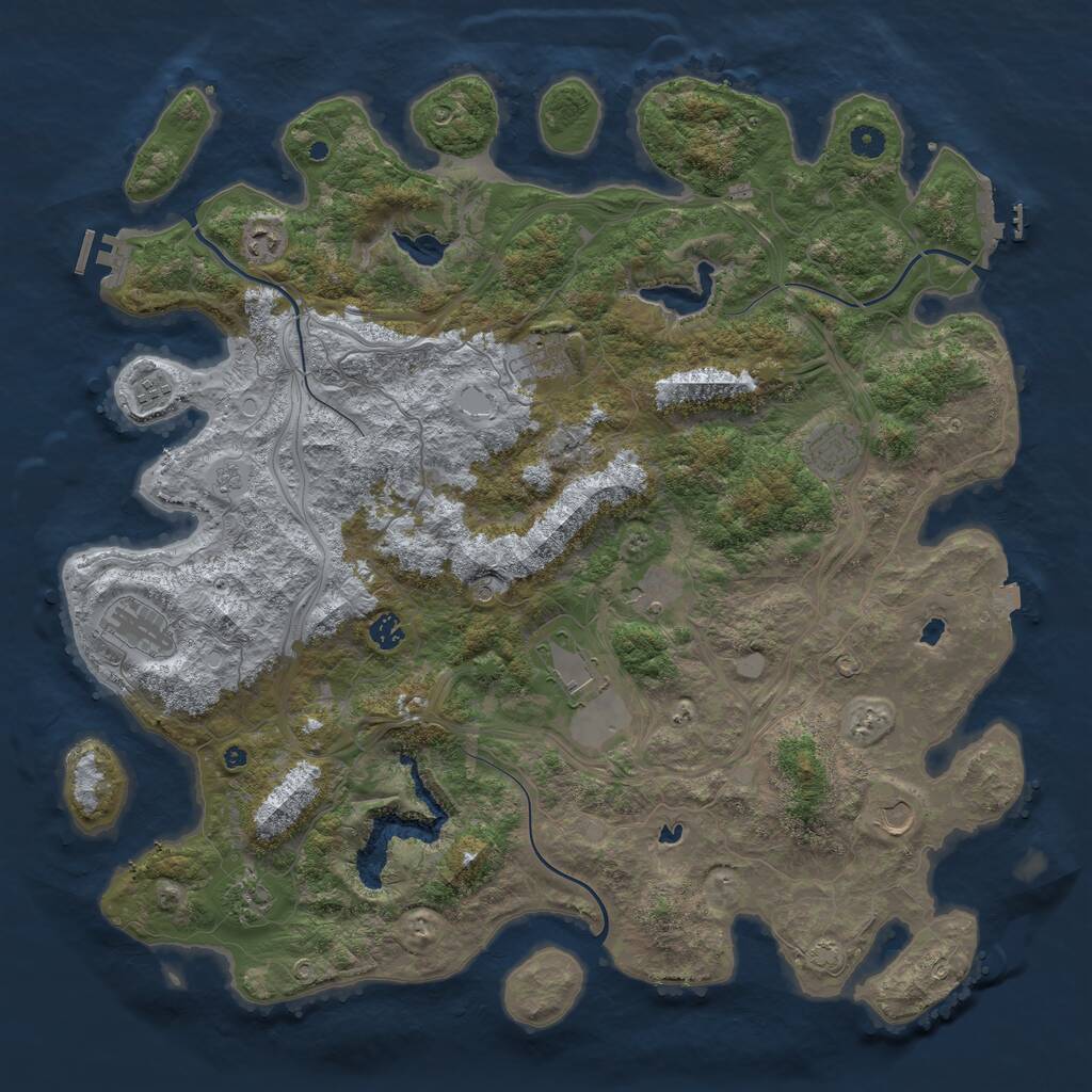 Rust Map: Procedural Map, Size: 4800, Seed: 1431860251, 16 Monuments