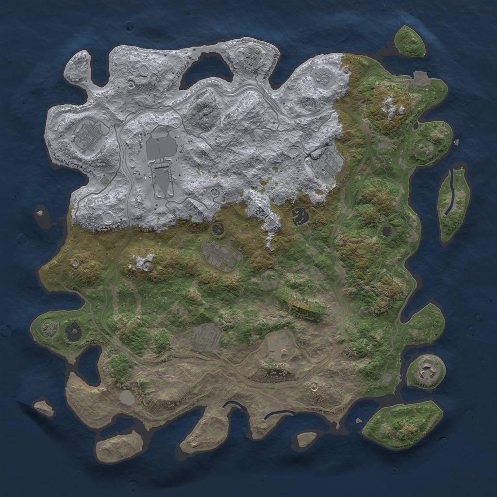 Rust Map: Procedural Map, Size: 4250, Seed: 1229962747, 15 Monuments