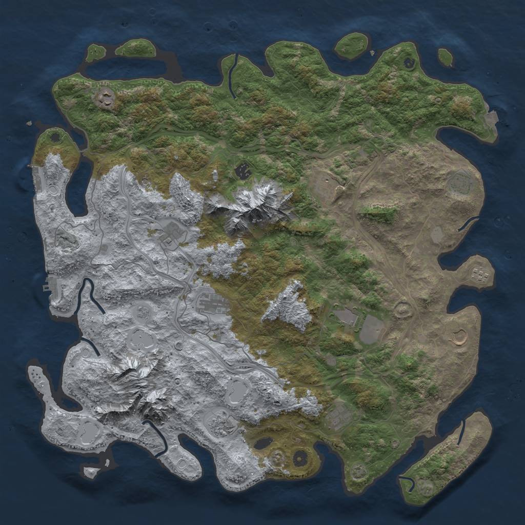 Rust Map: Procedural Map, Size: 5000, Seed: 74695156, 19 Monuments