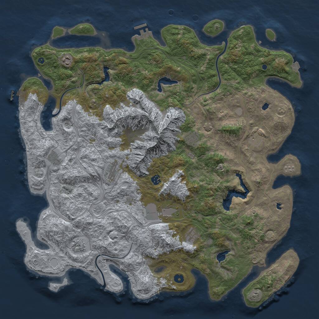 Rust Map: Procedural Map, Size: 5000, Seed: 74695156, 16 Monuments