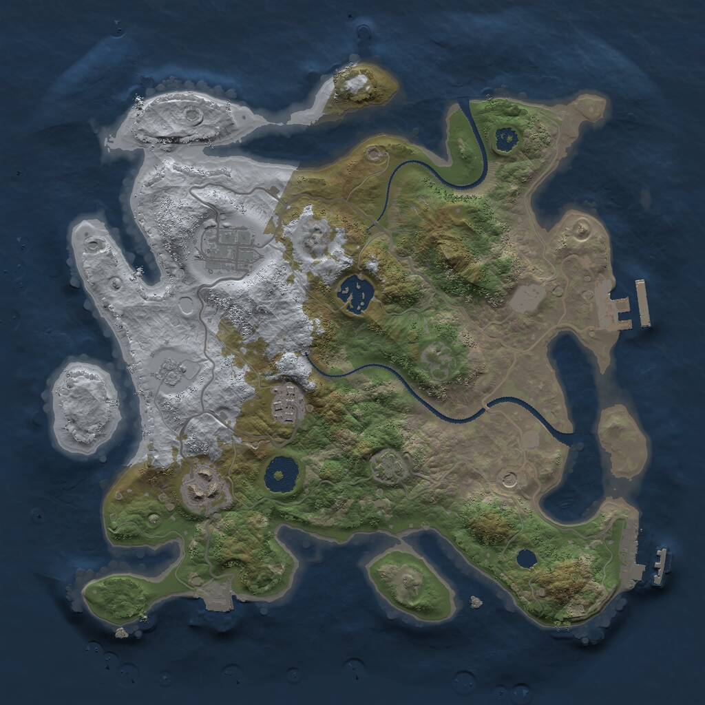 Rust Map: Procedural Map, Size: 3000, Seed: 531716689, 10 Monuments