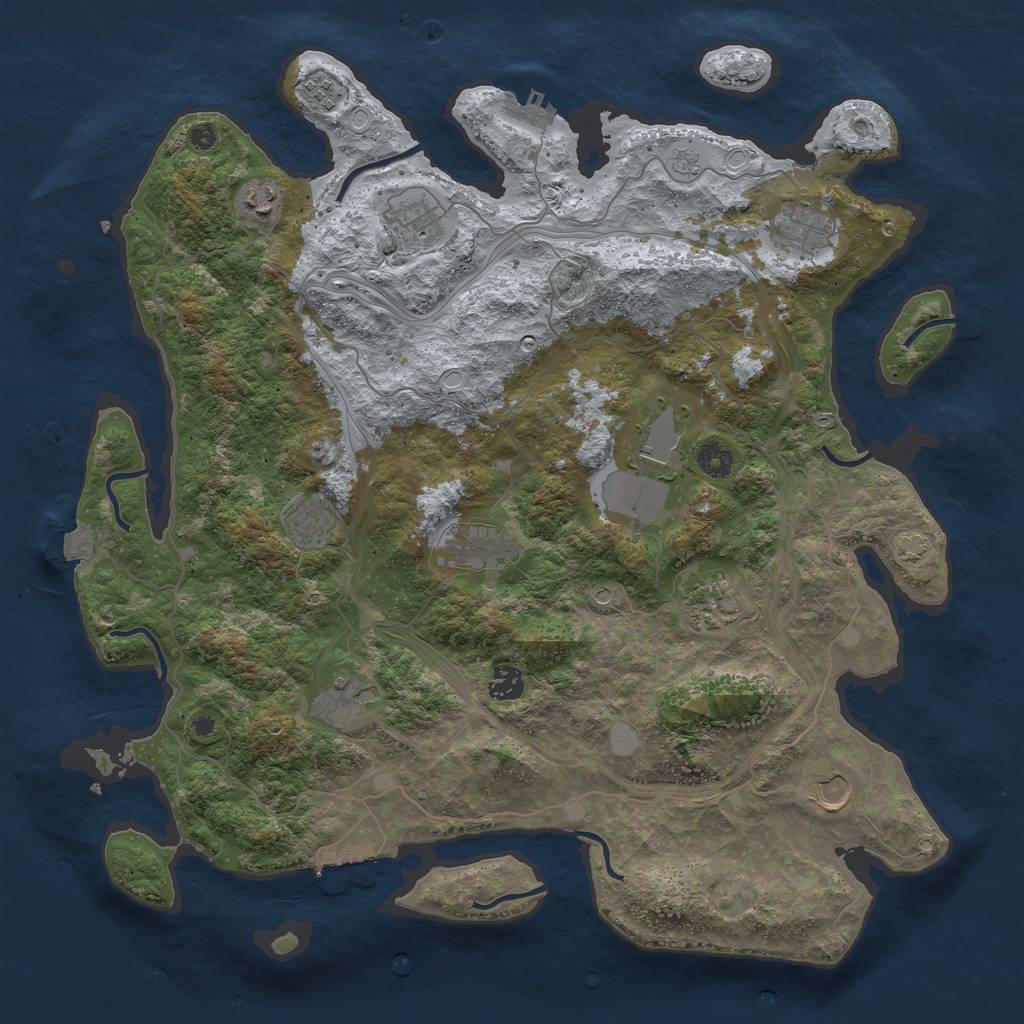 Rust Map: Procedural Map, Size: 4250, Seed: 812433242, 19 Monuments
