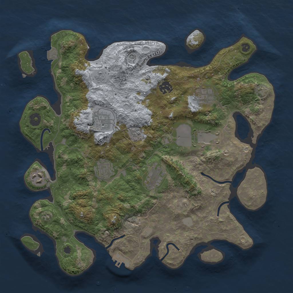 Rust Map: Procedural Map, Size: 3500, Seed: 687114292, 15 Monuments