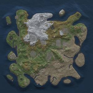 Thumbnail Rust Map: Procedural Map, Size: 3500, Seed: 687114292, 15 Monuments