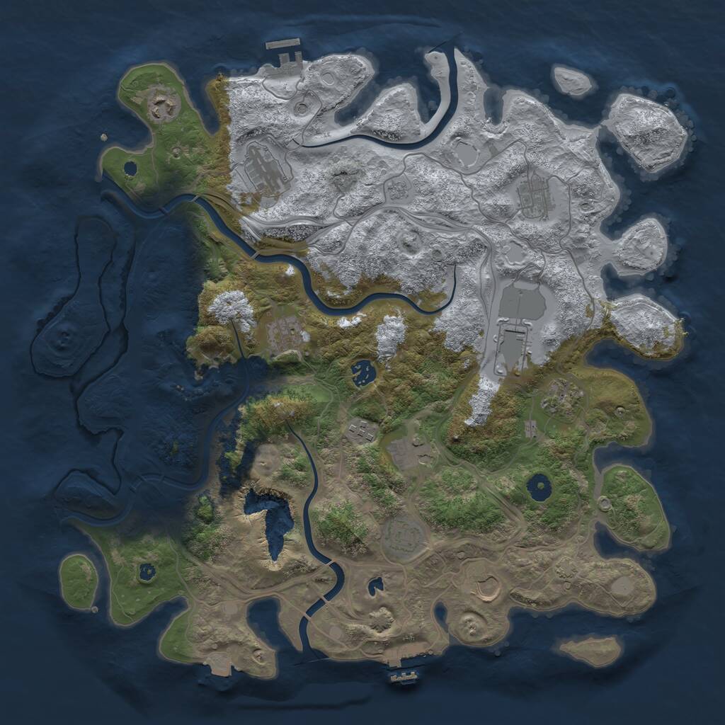 Rust Map: Procedural Map, Size: 4250, Seed: 356894, 17 Monuments