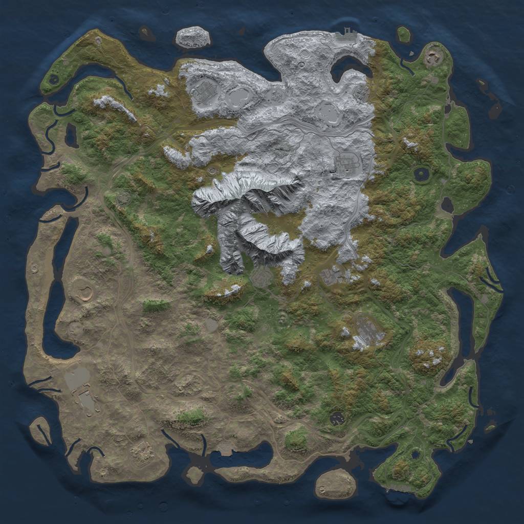 Rust Map: Procedural Map, Size: 5500, Seed: 1149943899, 19 Monuments