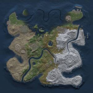 Thumbnail Rust Map: Procedural Map, Size: 3000, Seed: 1803237914, 13 Monuments