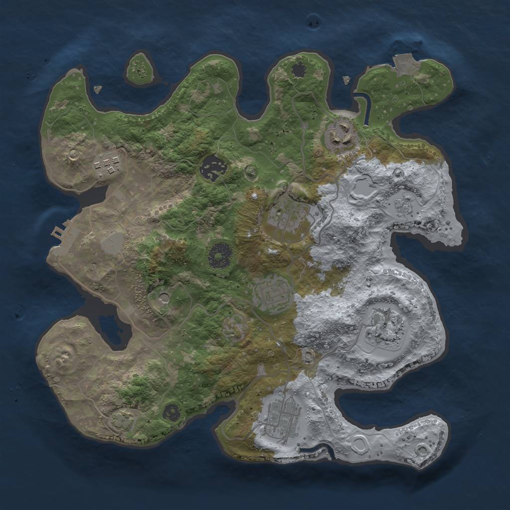 Rust Map: Procedural Map, Size: 3000, Seed: 1803237914, 14 Monuments