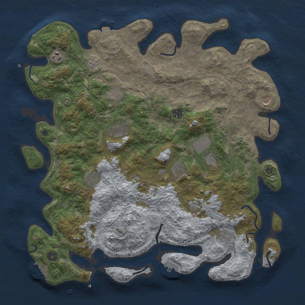 Rust Map: Procedural Map, Size: 4500, Seed: 1568475414, 18 Monuments