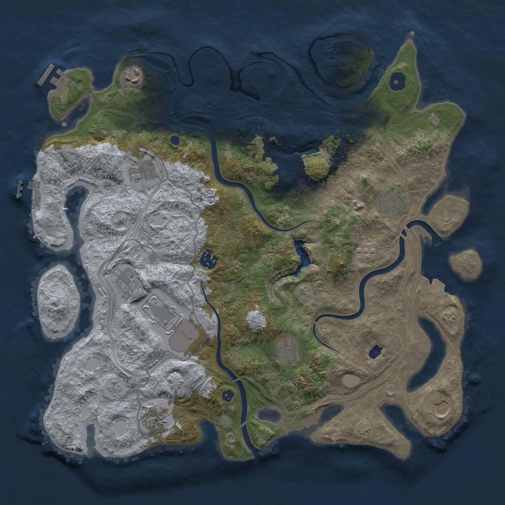 Rust Map: Procedural Map, Size: 4250, Seed: 1068397837, 16 Monuments