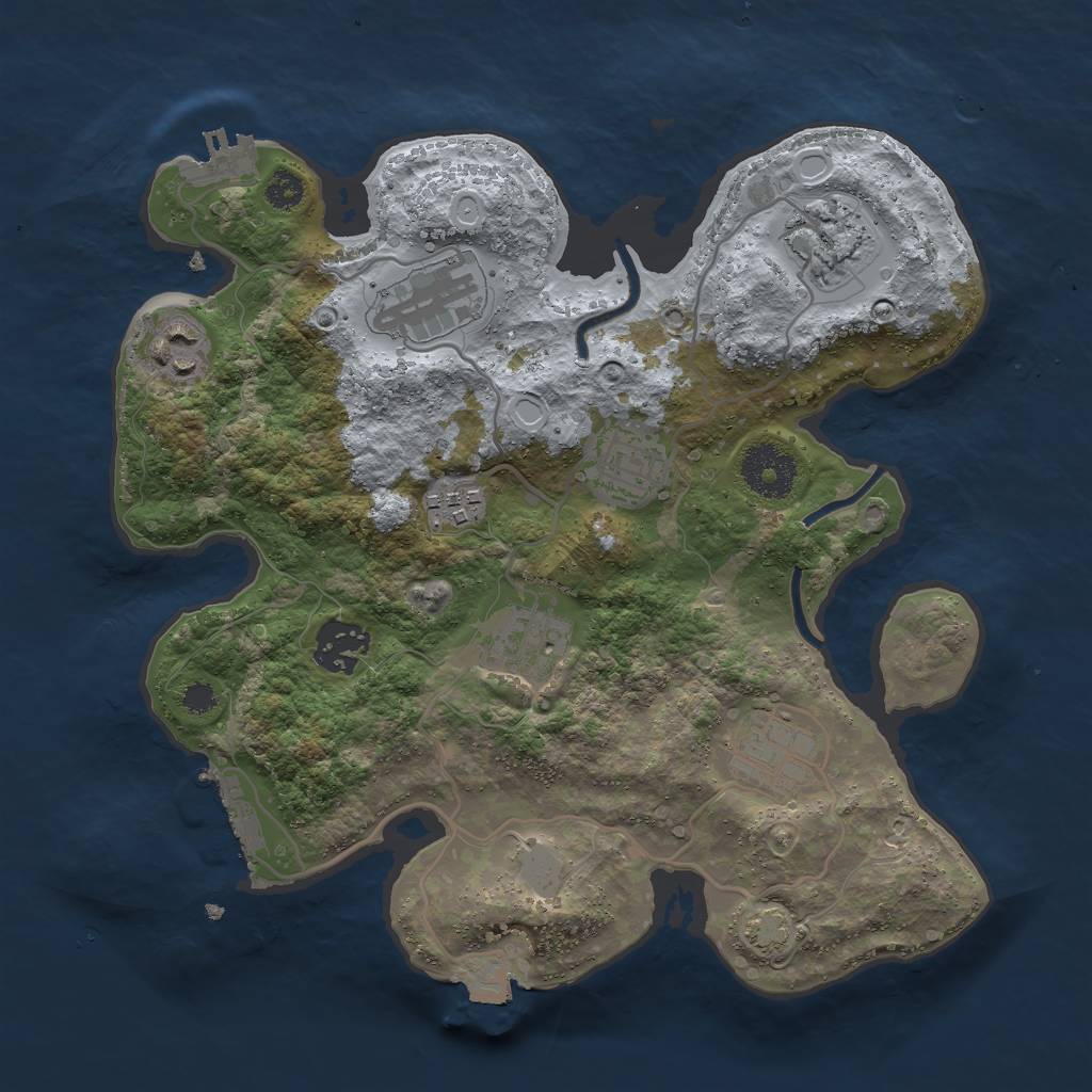 Rust Map: Procedural Map, Size: 3000, Seed: 602878329, 14 Monuments