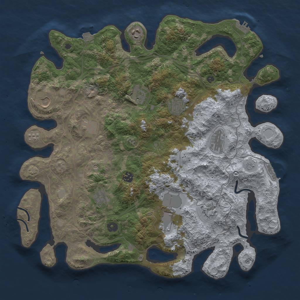 Rust Map: Procedural Map, Size: 4250, Seed: 87620371, 19 Monuments