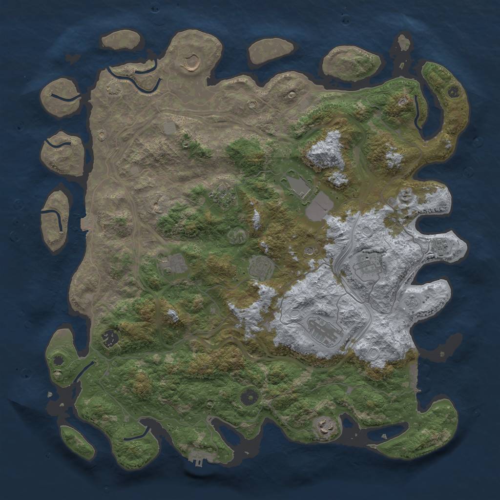 Rust Map: Procedural Map, Size: 4500, Seed: 1118903270, 18 Monuments