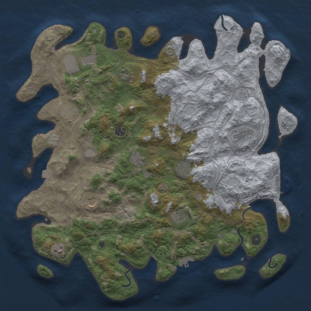 Rust Map: Procedural Map, Size: 4500, Seed: 1427822680, 19 Monuments
