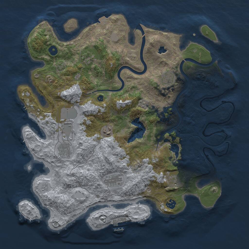 Rust Map: Procedural Map, Size: 4000, Seed: 765857954, 15 Monuments