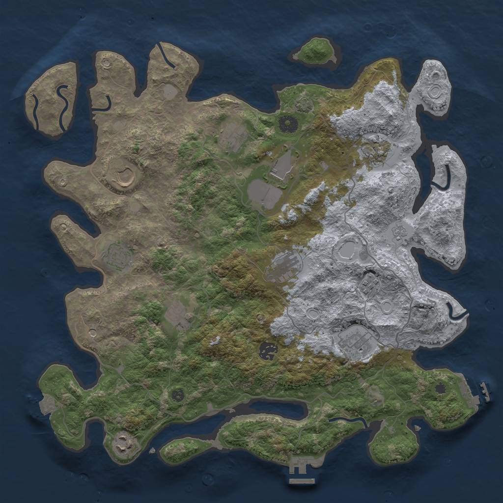Rust Map: Procedural Map, Size: 4000, Seed: 459843519, 19 Monuments