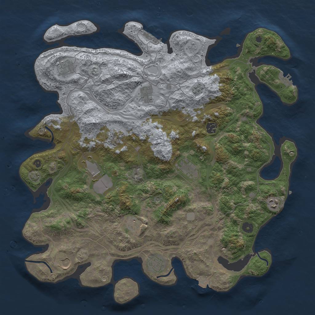 Rust Map: Procedural Map, Size: 4250, Seed: 1503103223, 19 Monuments