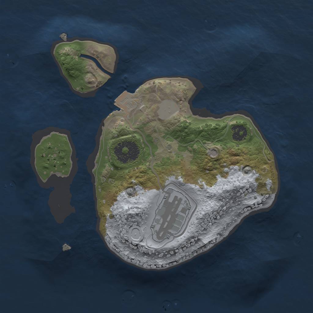 Rust Map: Procedural Map, Size: 2000, Seed: 76493553, 4 Monuments