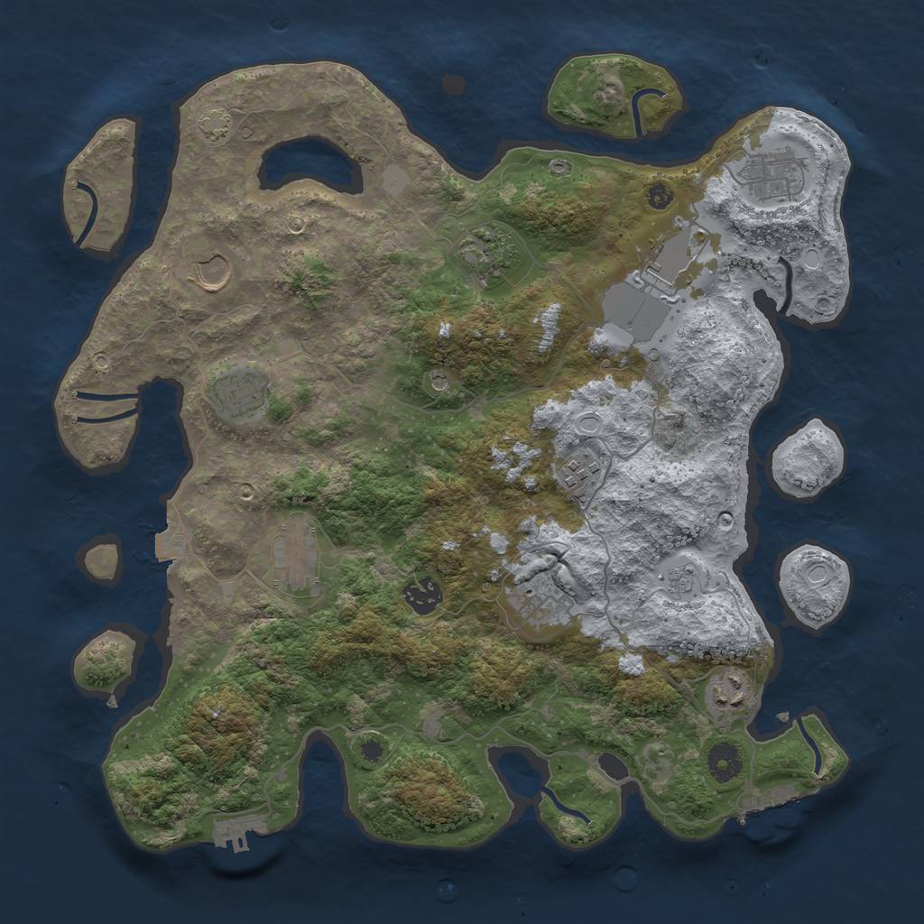 Rust Map: Procedural Map, Size: 3750, Seed: 17692302, 18 Monuments