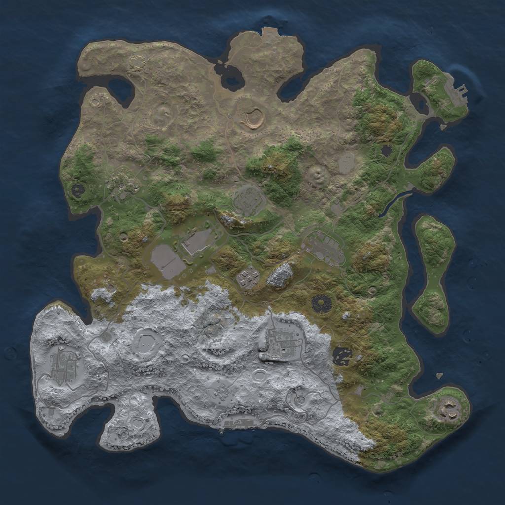 Rust Map: Procedural Map, Size: 3750, Seed: 13368, 18 Monuments
